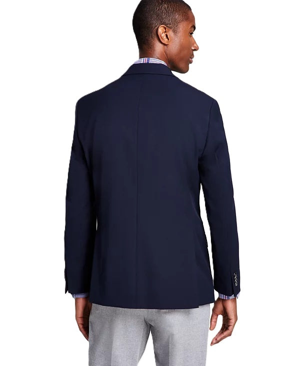 Michael Kors Solid Navy Modern Fit Stretch Blazer