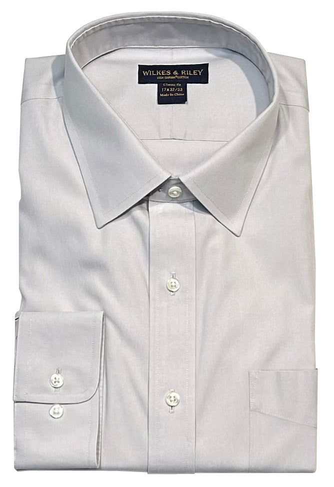 Wilkes & Riley Solid Color Spread Collar Non-Iron Dress Shirt