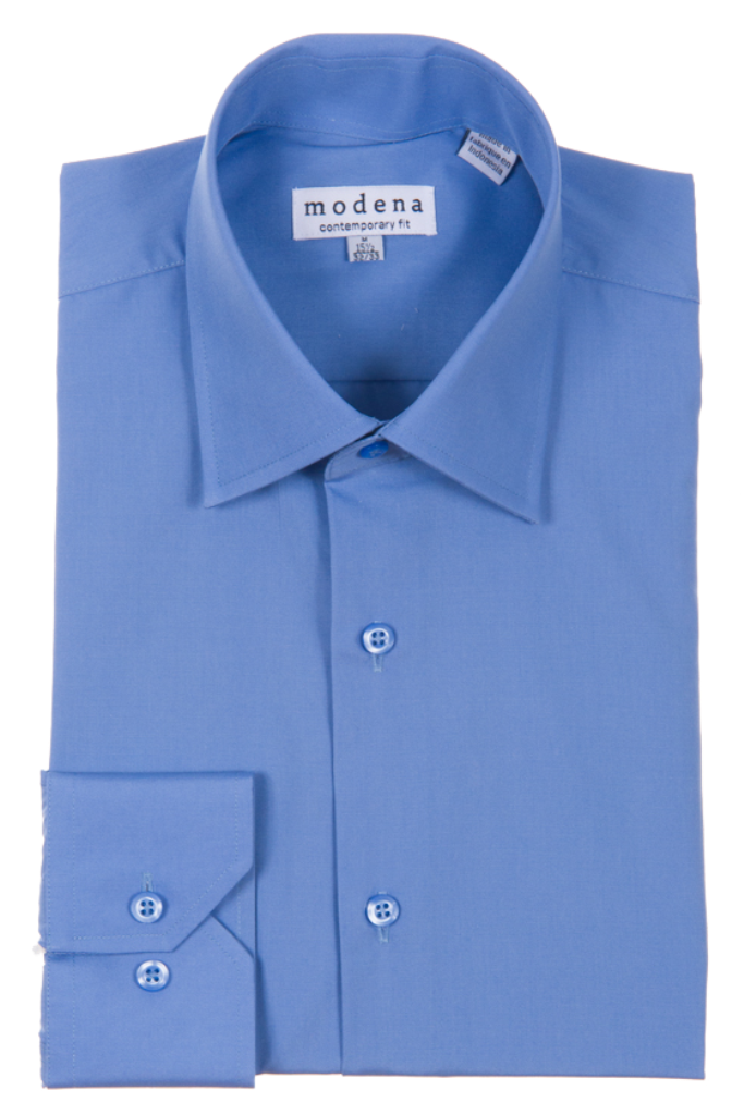 Modena Contemporary Fit Long Sleeve Dress Shirt - Cadet Blue