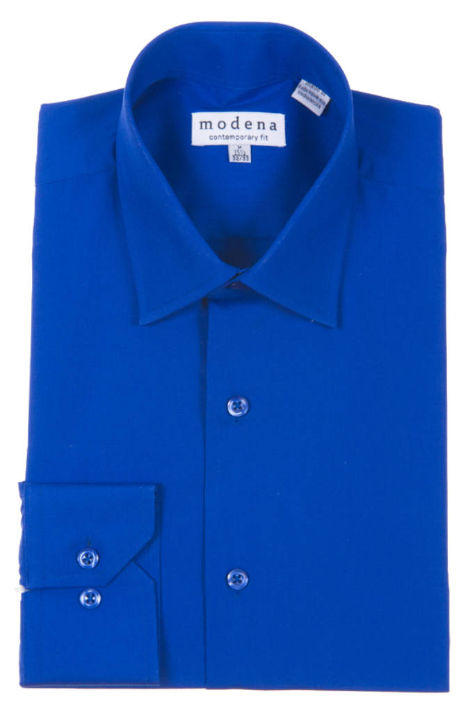Modena Contemporary Fit Long Sleeve Dress Shirt - French Blue