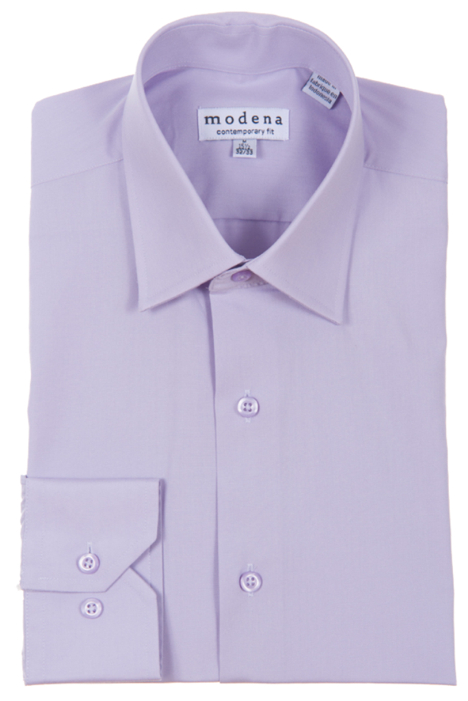 Modena Contemporary Fit Long Sleeve Dress Shirt - Lavender