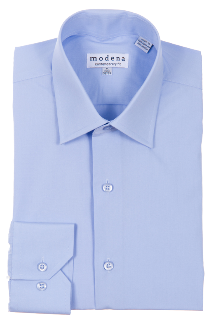Modena Contemporary Fit Long Sleeve Dress Shirt - Powder Blue
