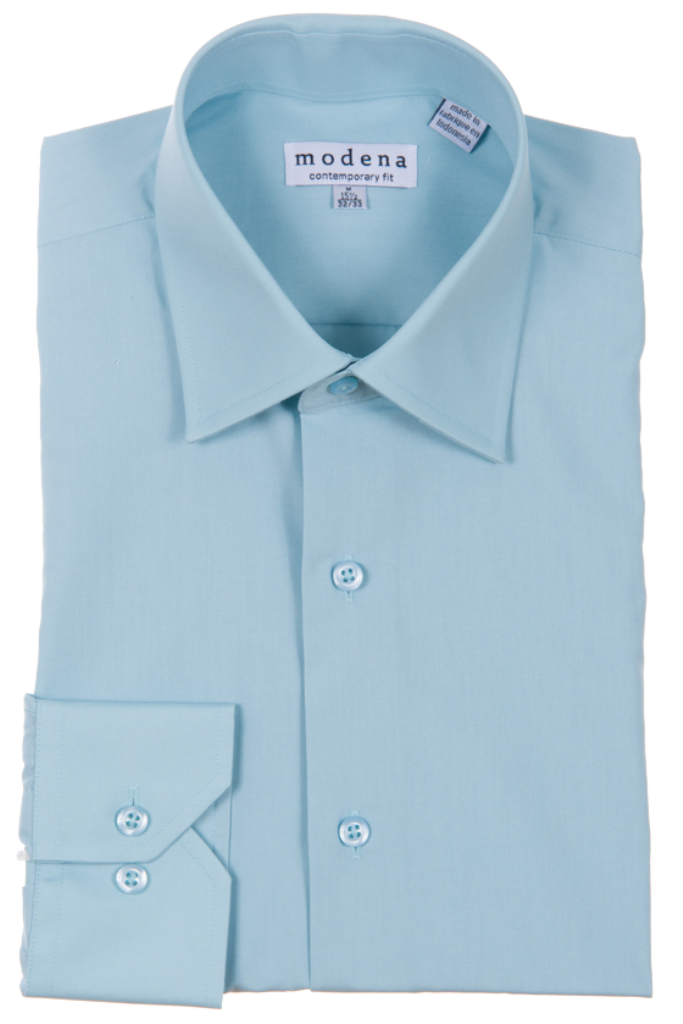 Modena Contemporary Fit Long Sleeve Dress Shirt - Seafoam