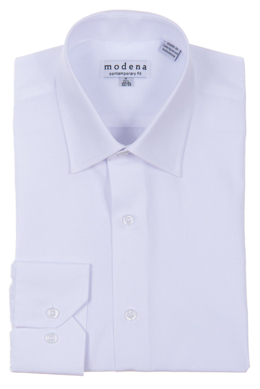 Modena Contemporary Fit Long Sleeve Dress Shirt - White
