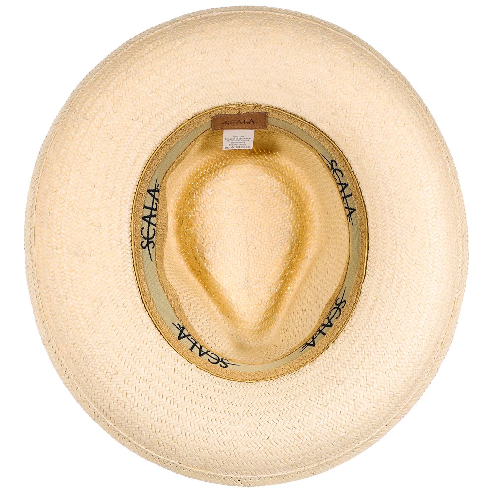 Scala Wylder Handwoven 5 BU Toyo C-Crown Hat with 3 1/2" Brim