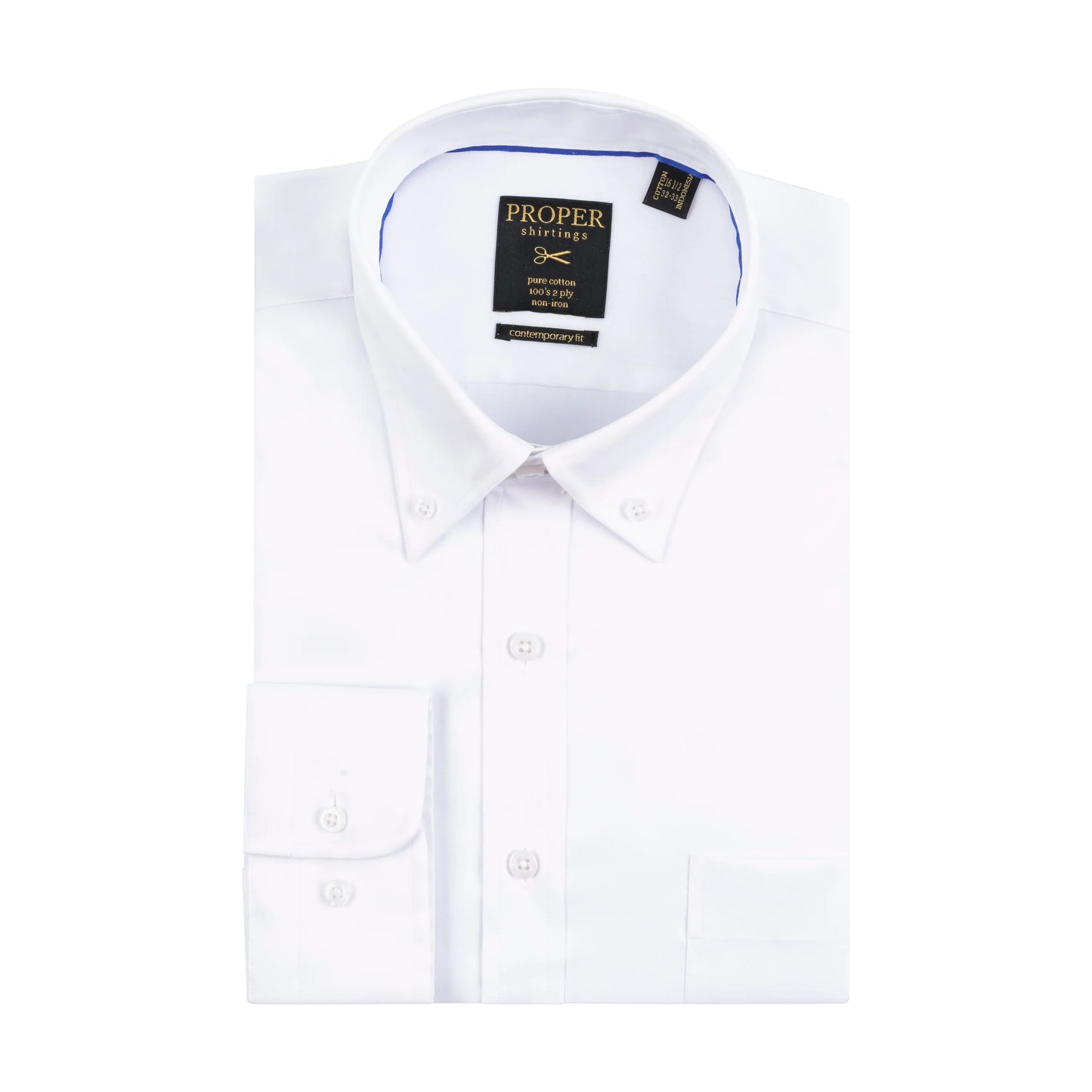 Proper Shirtings Contemporary Fit Long Sleeve Non-Iron Dress Shirt
