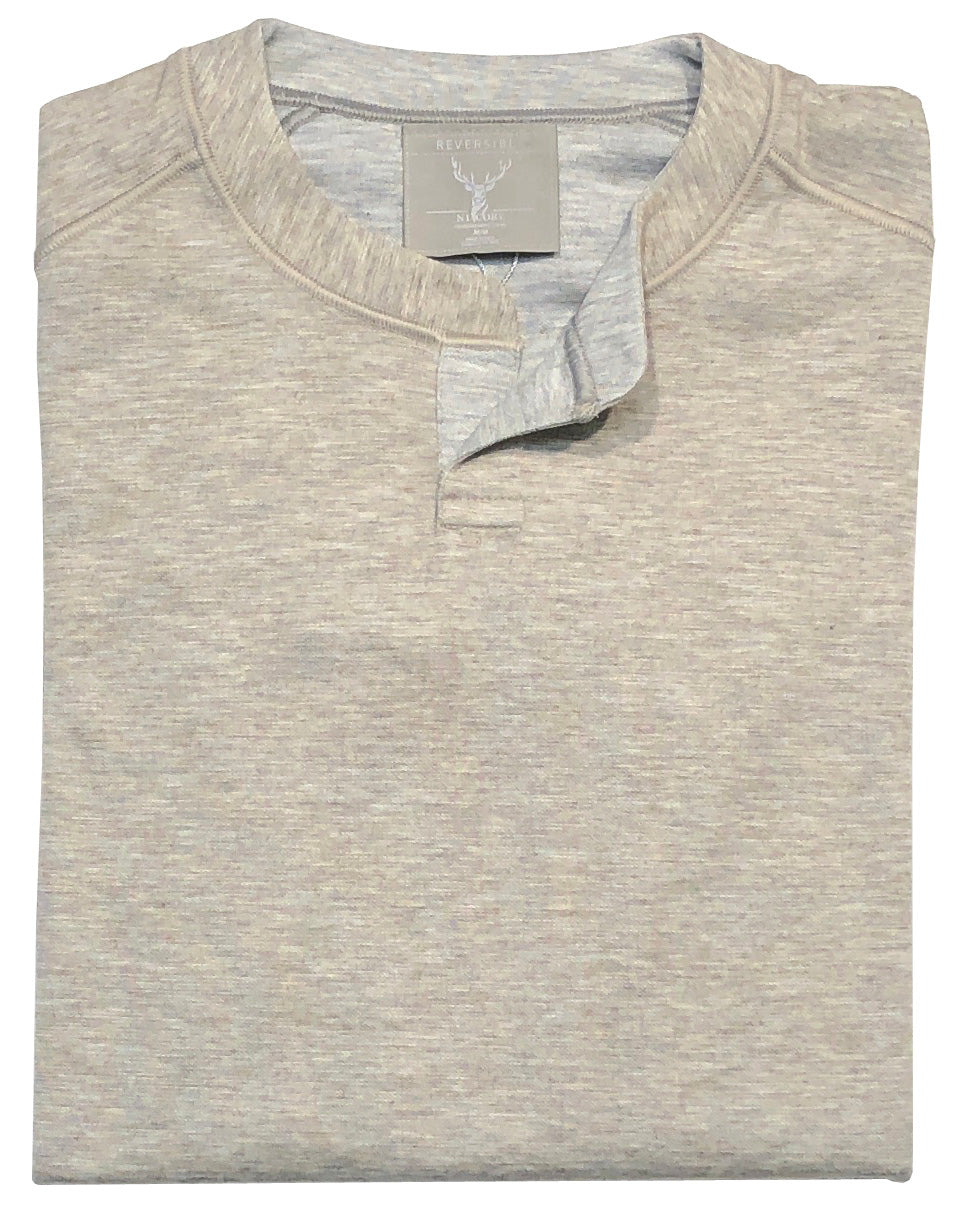 Nicoby Reversible Mélange Key Hole Sweater