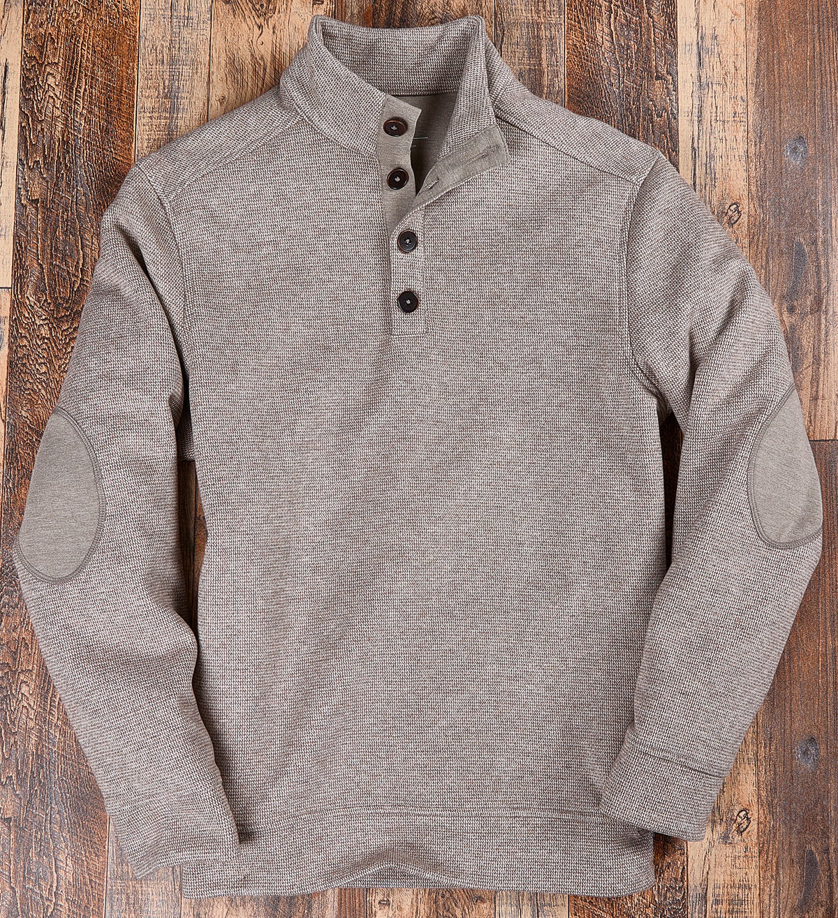 Nicoby Mock Neck Pullover w/ Elbow Patches