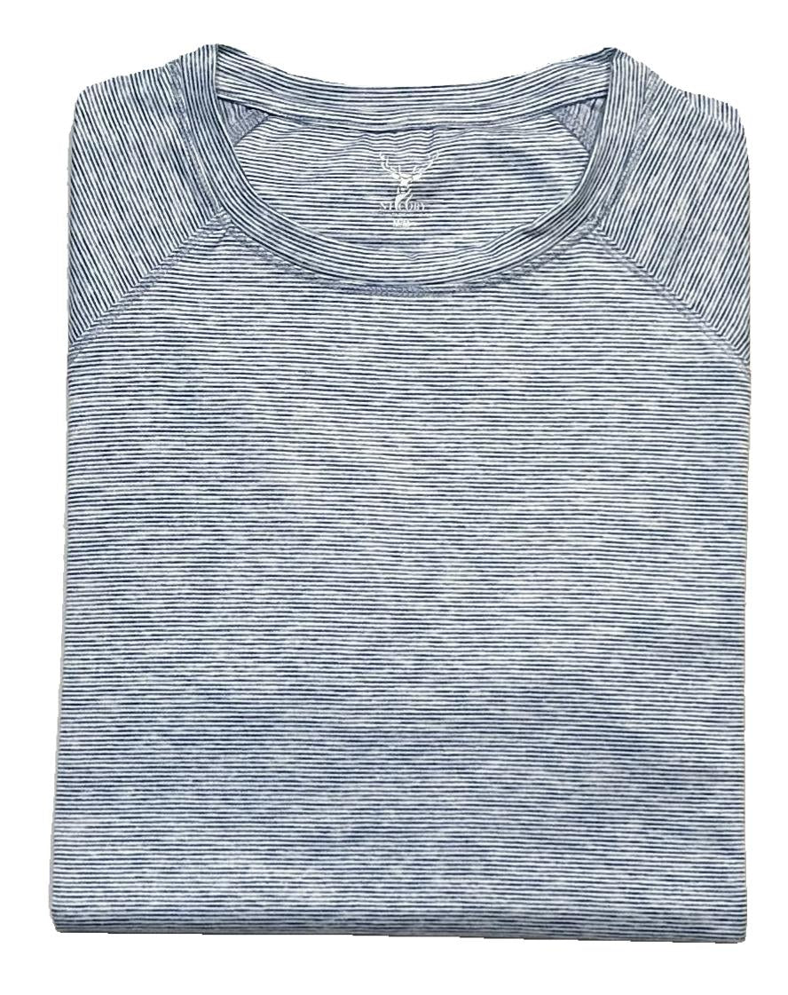 Nicoby Performance Mini Stripe Raglan Crew Neck Tee