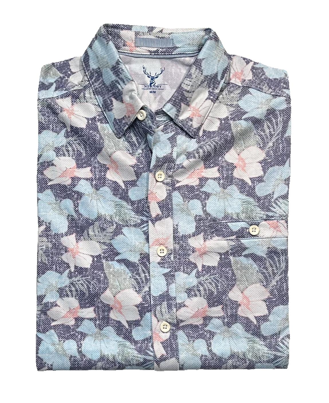 Nicoby Birdseye Print Short Sleeve Shirt