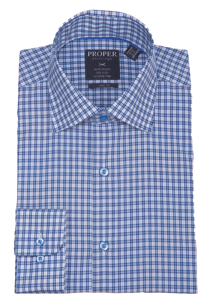 Proper Shirtings Slim Fit Long Sleeve Non-Iron Dress Shirt