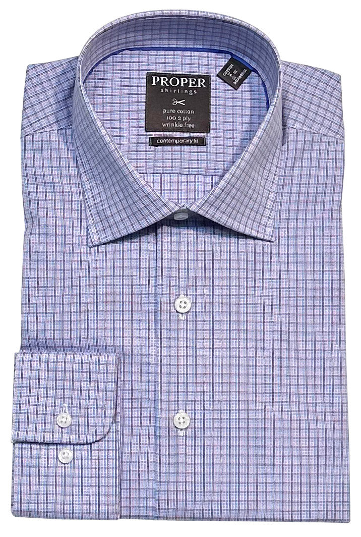Proper Shirtings Contemporary Fit Long Sleeve Non-Iron Dress Shirt