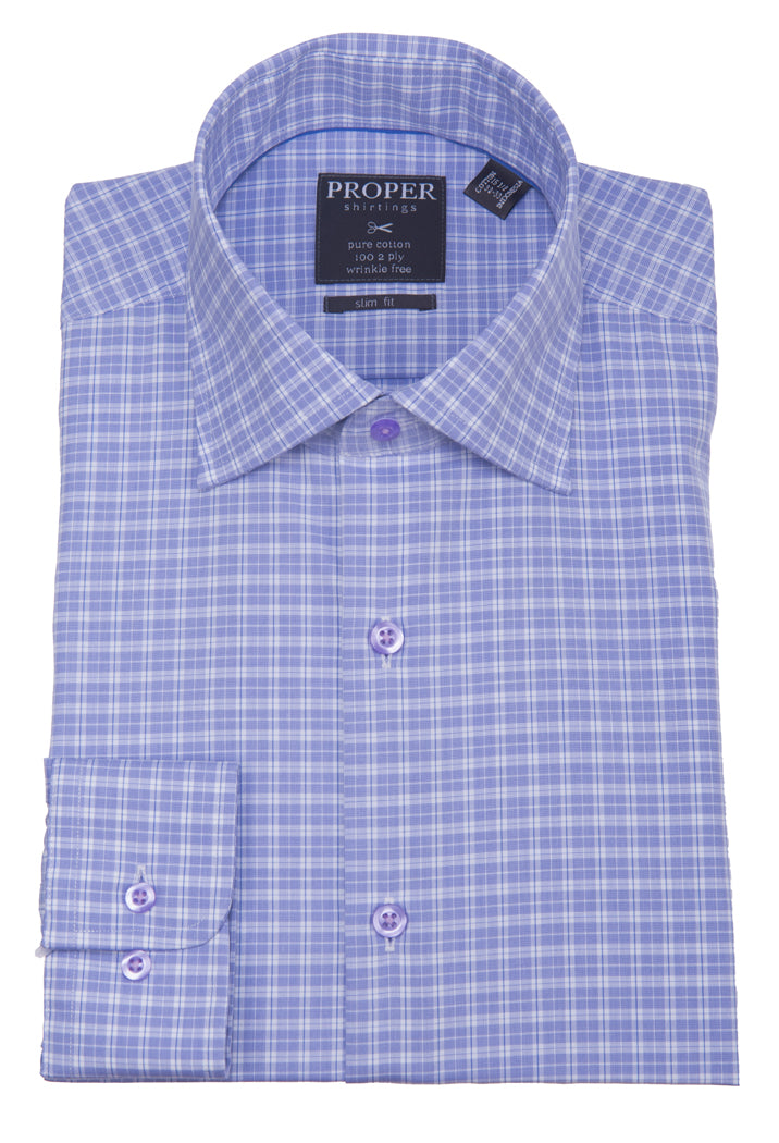 Proper Shirtings Slim Fit Long Sleeve Non-Iron Dress Shirt