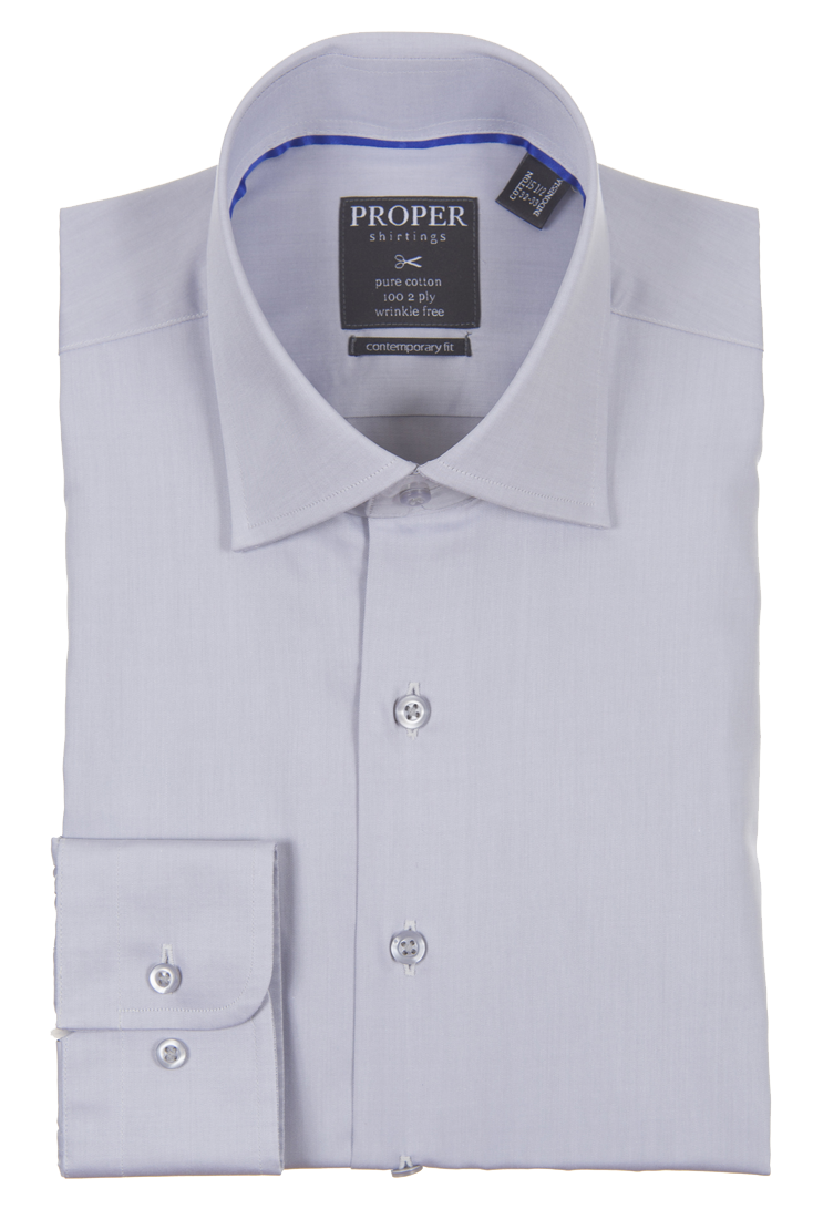 Proper Shirtings Contemporary Fit Long Sleeve Non-Iron Dress Shirt Gray / 17 34/35 Proper Shirtings Contemporary Fit Long Sleeve Non-Iron Dress Shirt Gray / 17 34/35