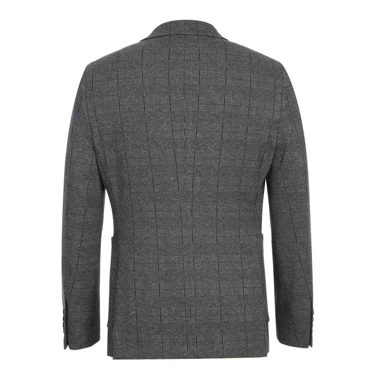 Pellagio Gray Plaid Half Canvas Slim Fit Sport Coat