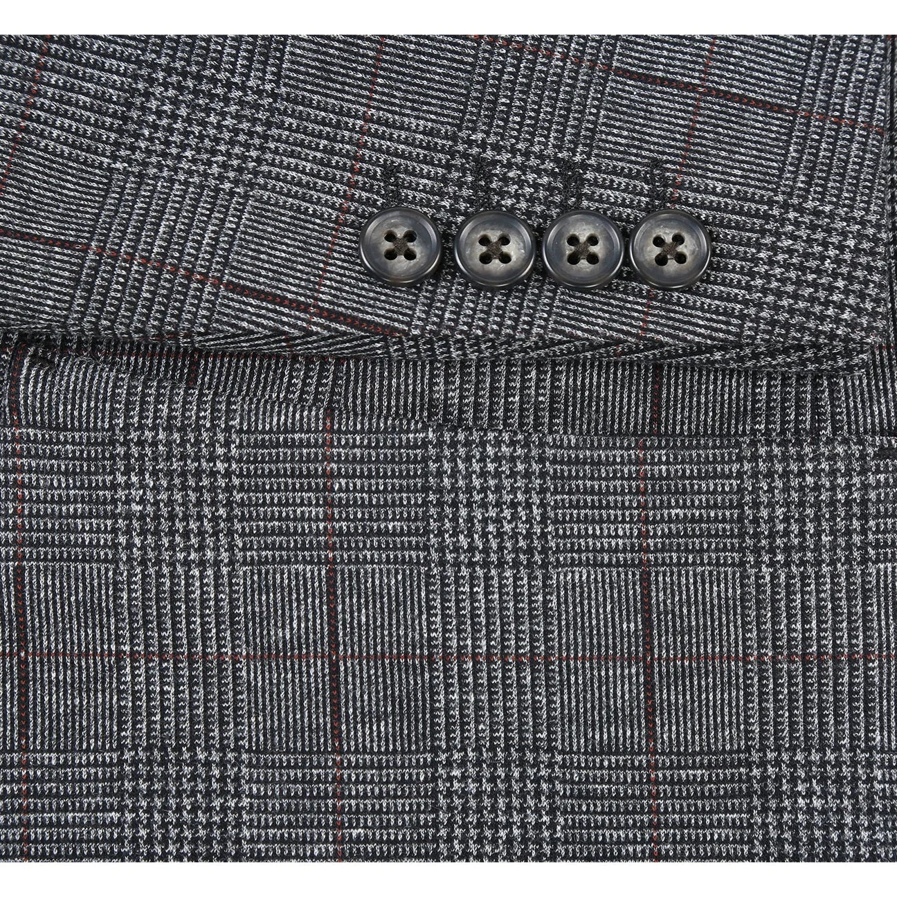 Pellagio Gray Plaid Half Canvas Slim Fit Sport Coat