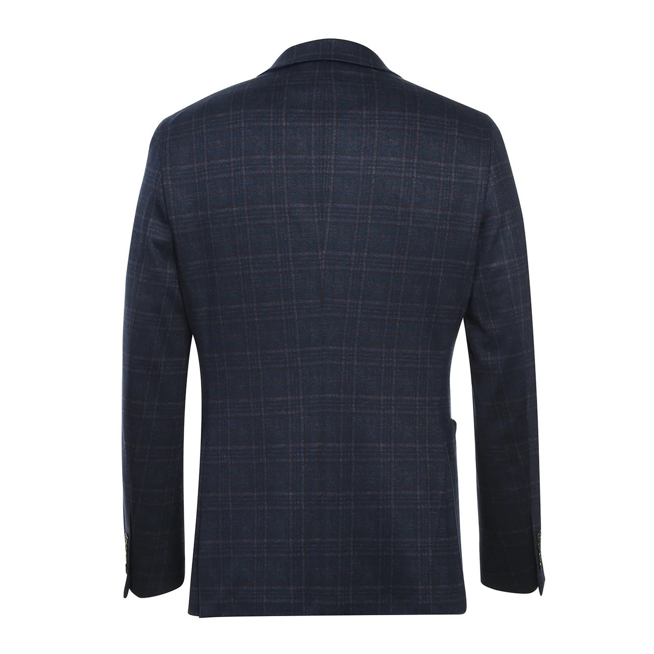 Pellagio Navy Windowpane Half Canvas Slim Fit Sport Coat