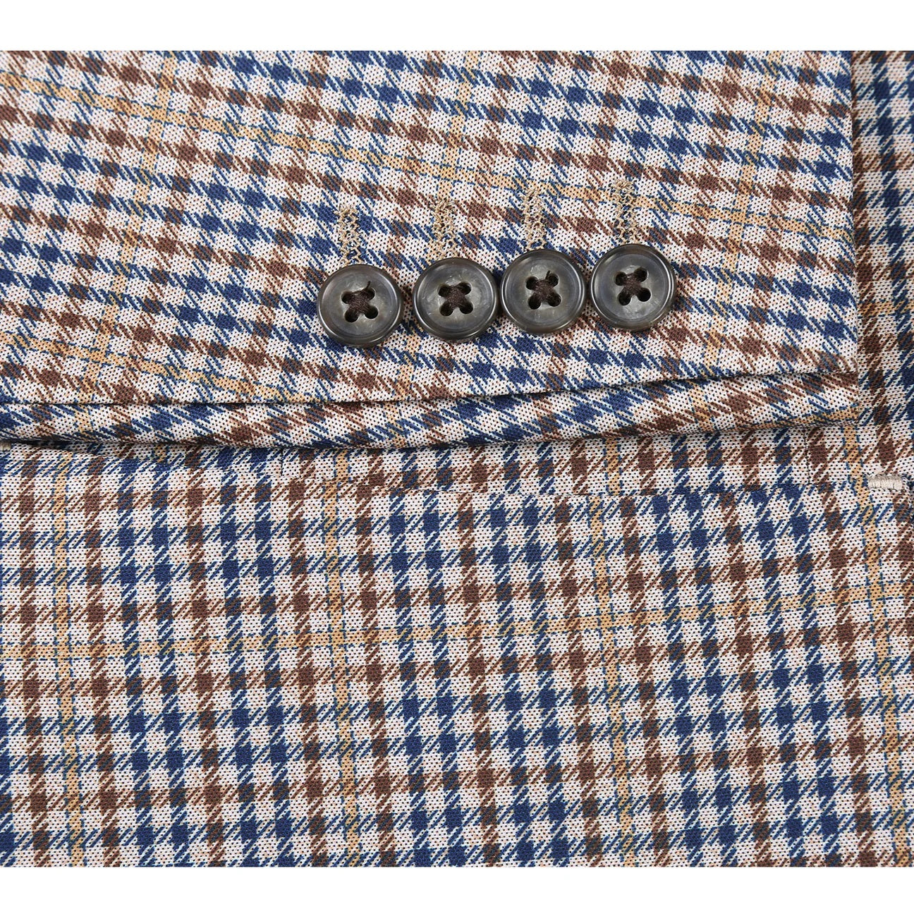 Pellagio Tan Check Half Canvas Slim Fit Sport Coat