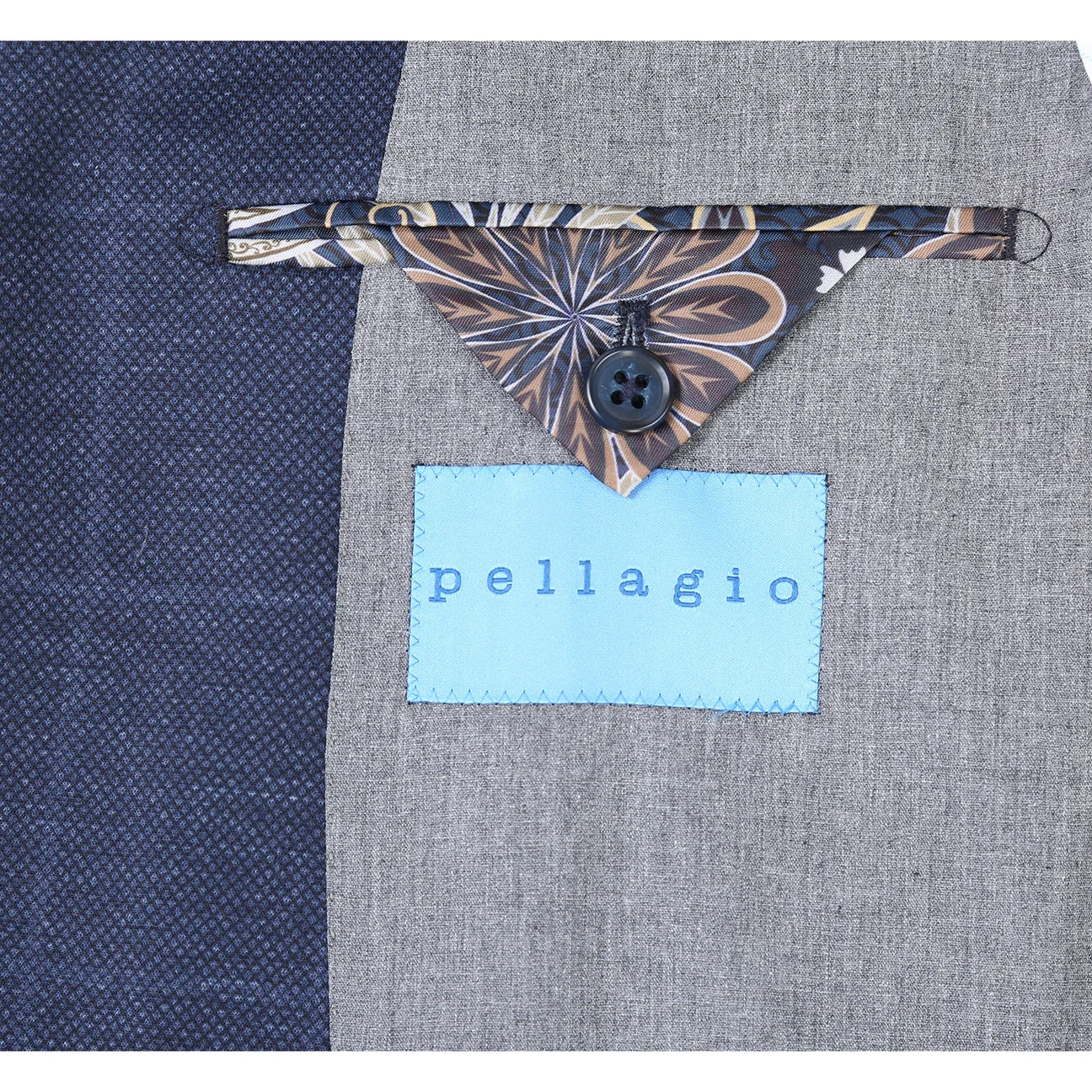 Pellagio Dark Blue Windowpane Half Canvas Slim Fit Sport Coat