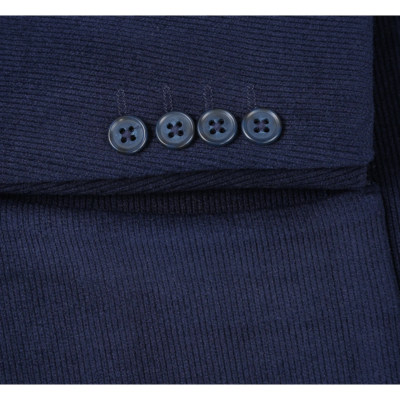 Pellagio Navy Corduroy Half Canvas Slim Fit Sport Coat
