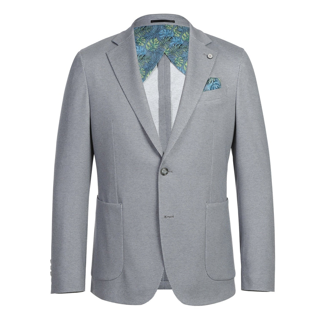 Pellagio Gray Birdseye Half Canvas Slim Fit Sport Coat