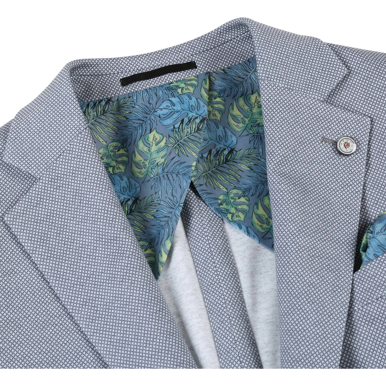 Pellagio Gray Birdseye Half Canvas Slim Fit Sport Coat