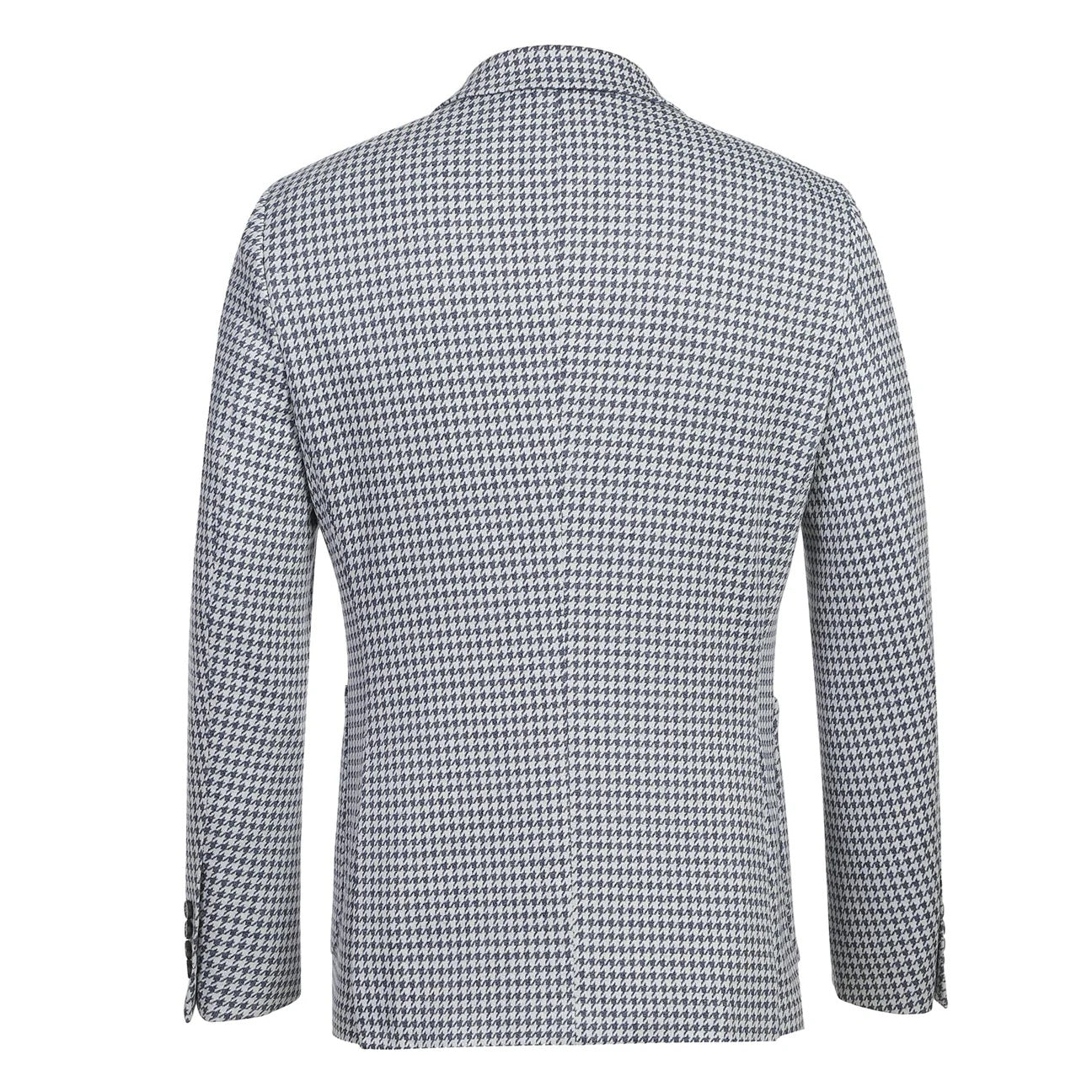 Pellagio Blue Houndstooth Half Canvas Slim Fit Sport Coat