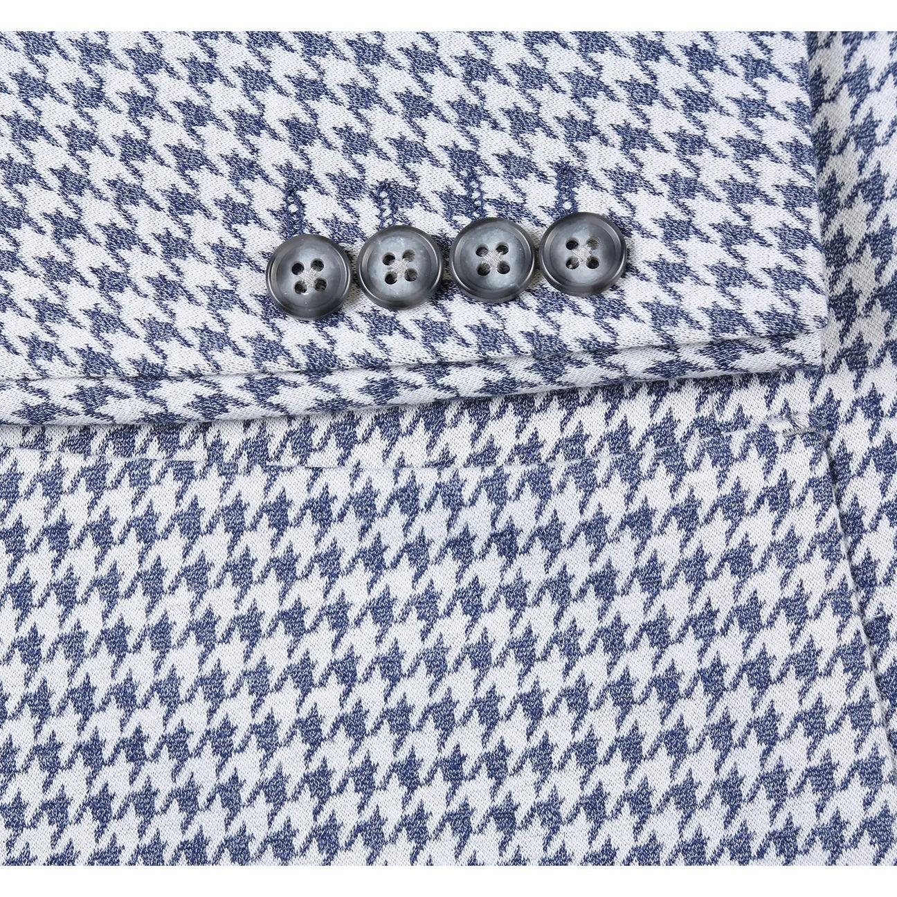 Pellagio Blue Houndstooth Half Canvas Slim Fit Sport Coat