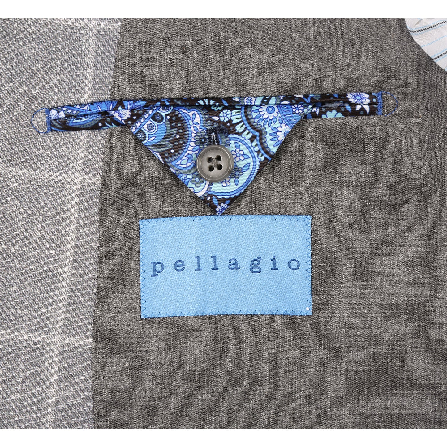 Pellagio Grey Windowpane Half Canvas Slim Fit Sport Coat