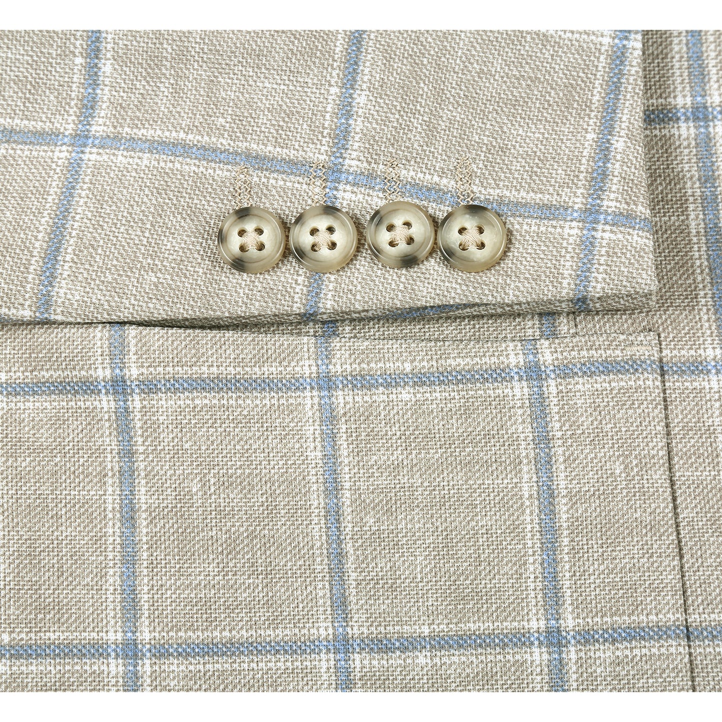 Pellagio Green Windowpane Half Canvas Slim Fit Sport Coat