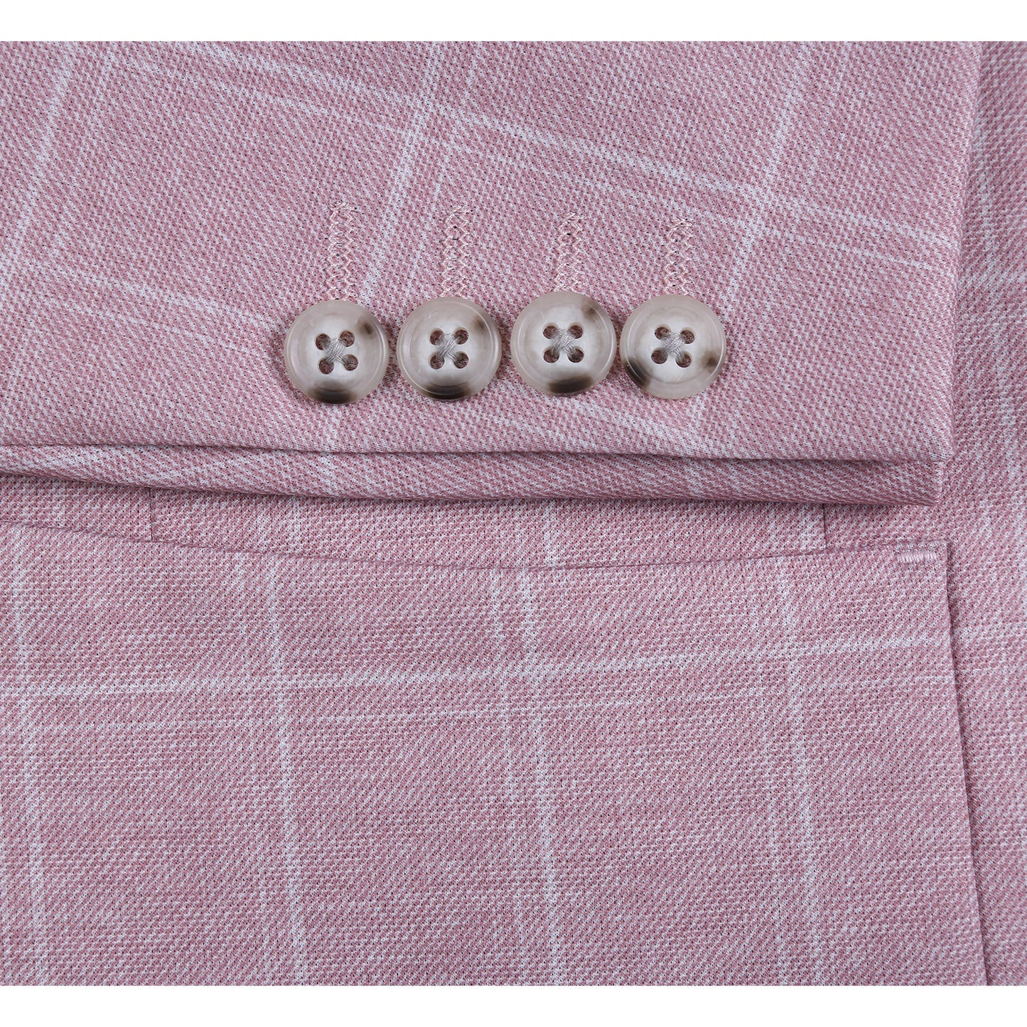 Pellagio Pink Windowpane Half Canvas Slim Fit Sport Coat