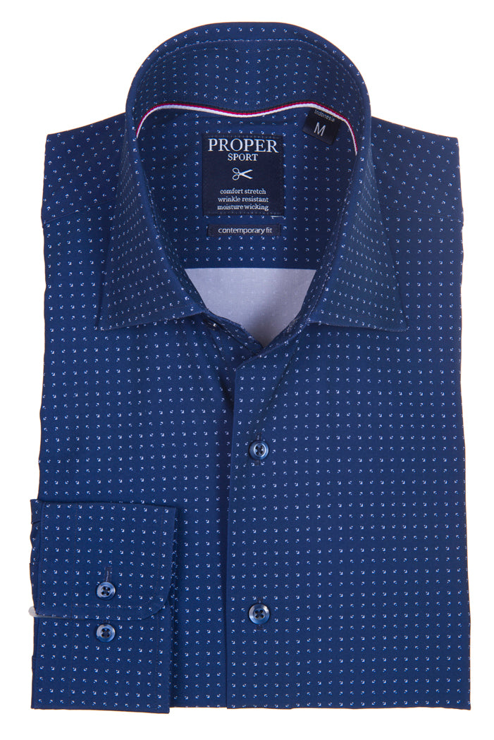 Proper Sport Contemporary Fit Long Sleeve 4 Way Stretch Tall Size Sport Shirt