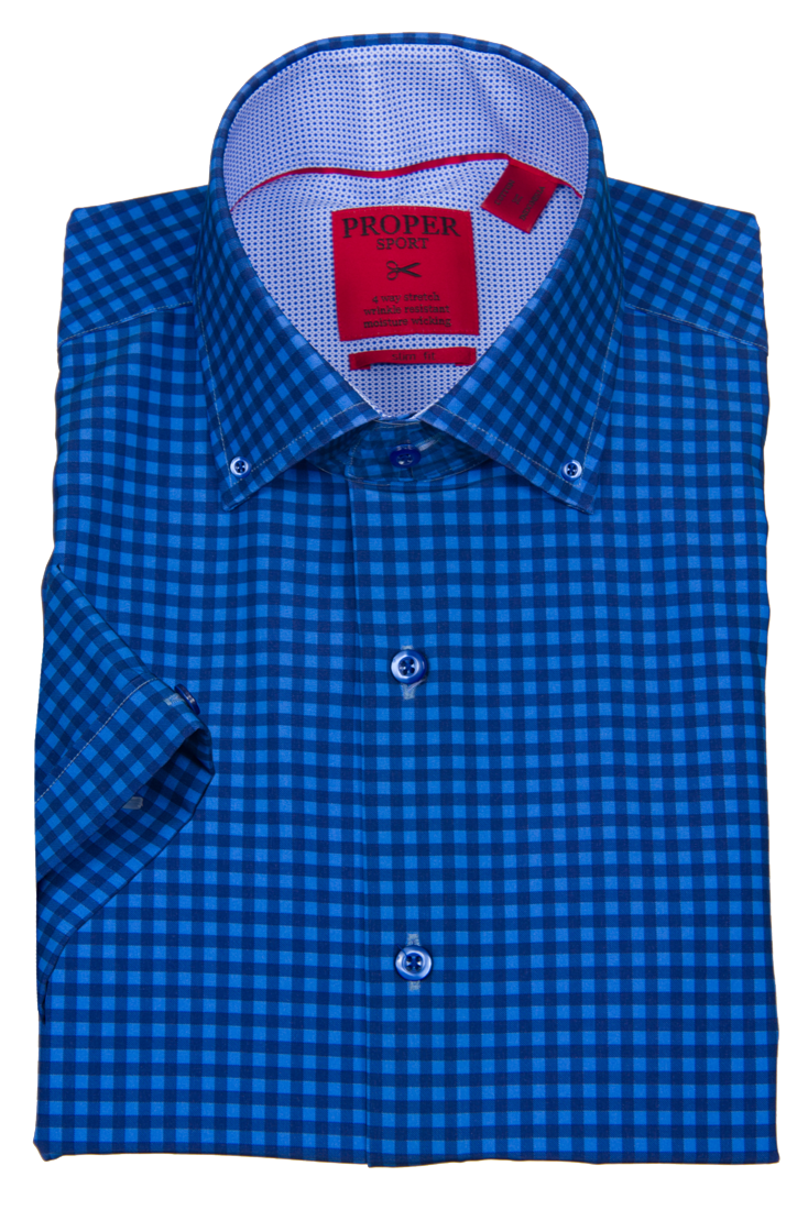 Proper Sport Slim Fit Short Sleeve 4 Way Stretch Sport Shirt