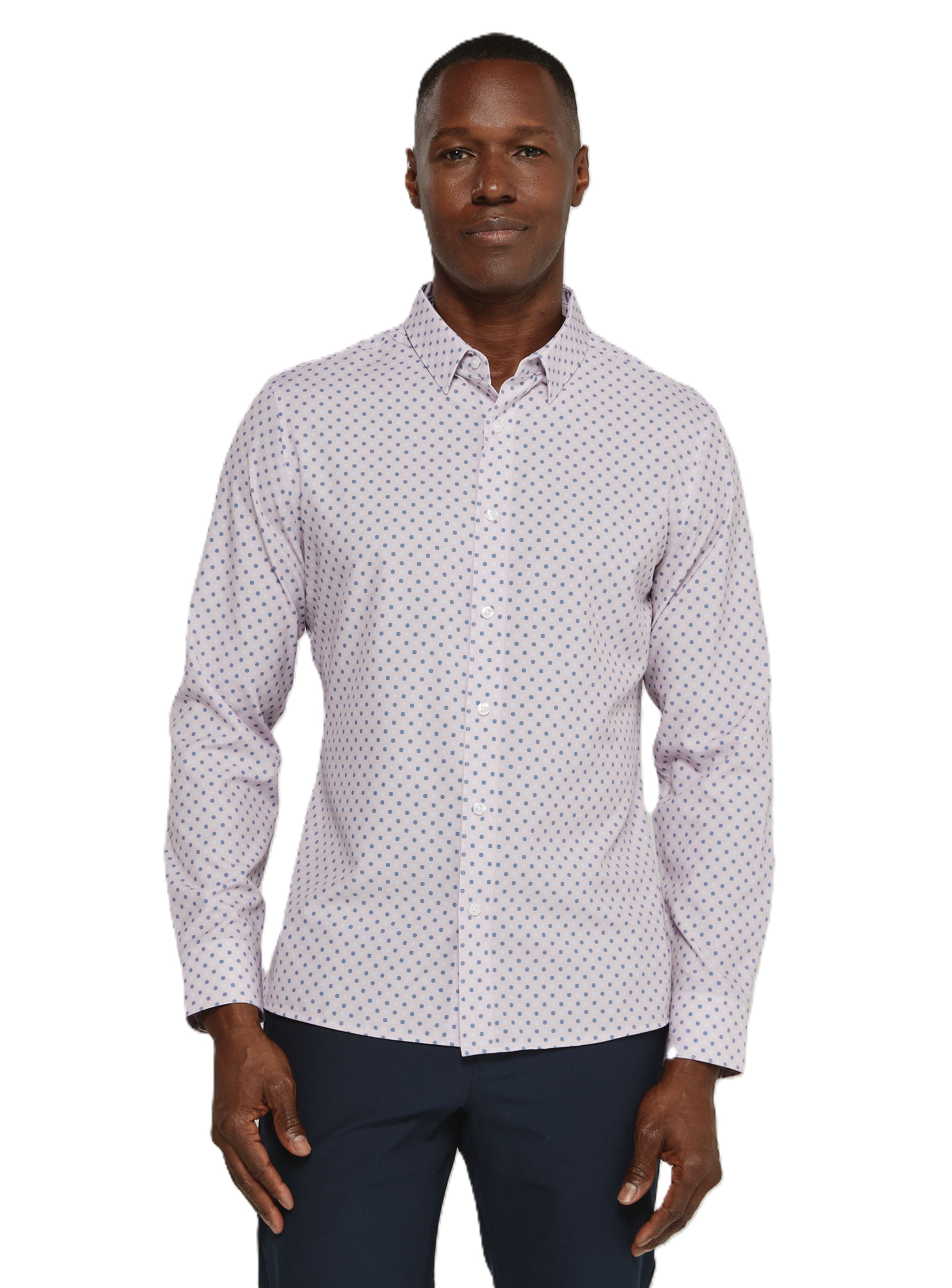 7 Diamonds Amis 4-Way Stretch Long Sleeve Shirt Dusty Rose / L