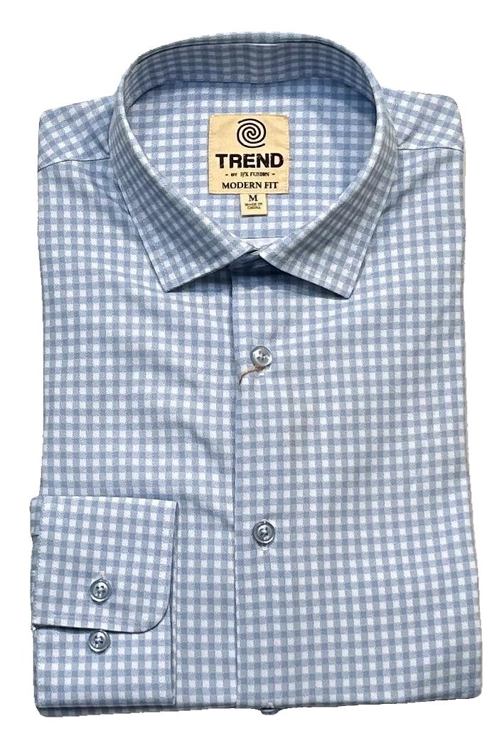 Trend by Fusion Long Sleeve 'Gingham' Print Stretch Sport Shirt