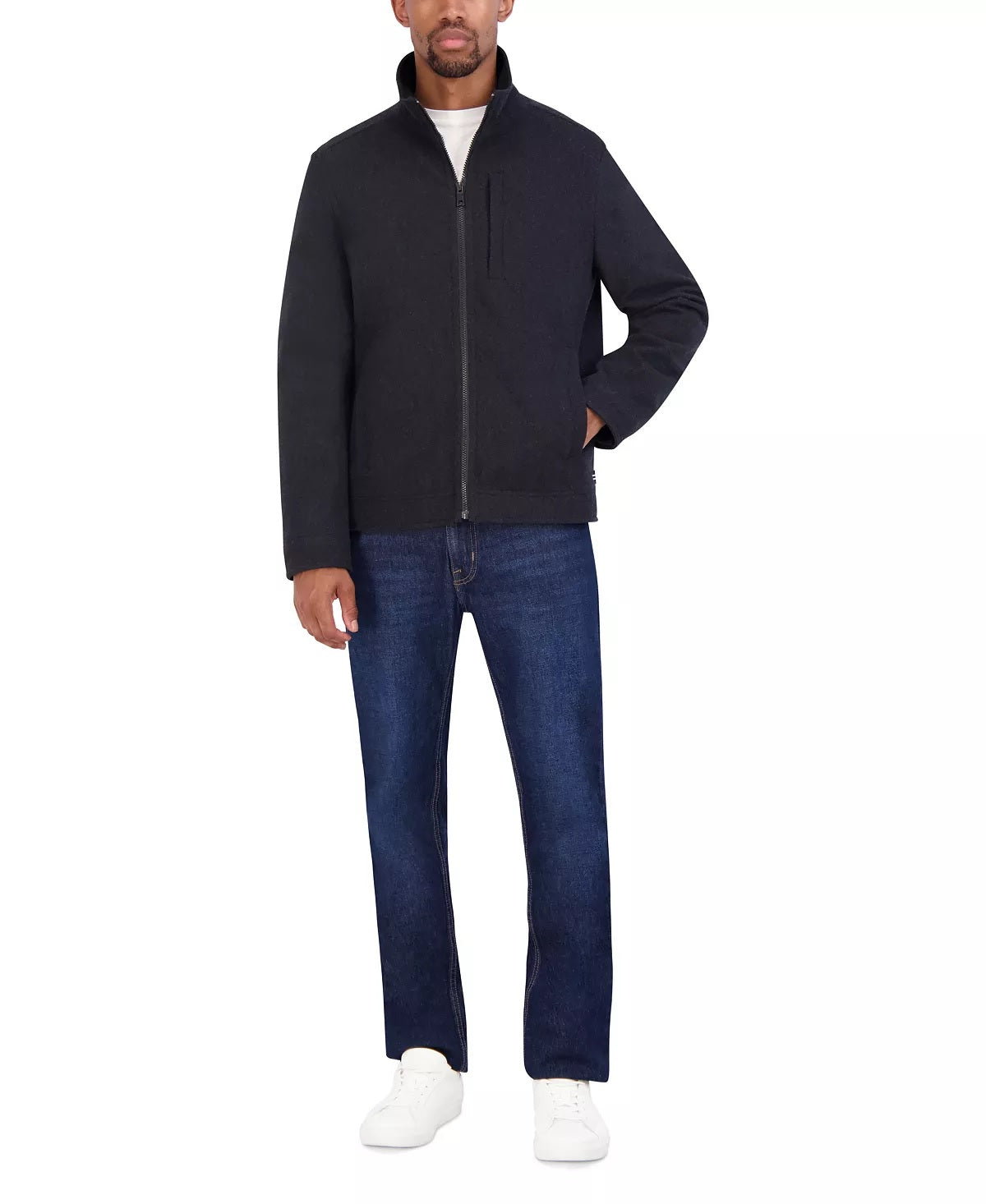 Nautica Wool Blend Zipper Front Jacket