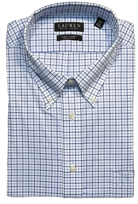 Ralph Lauren Regular Fit Wrinkle Resistant Mini Check Stretch Dress Shirt