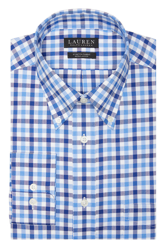 Ralph Lauren Regular Fit Wrinkle Resistant Multi Check Stretch Dress Shirt