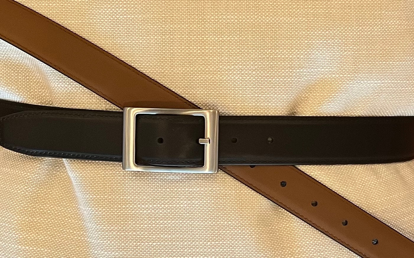 Davis Brothers Coach Leather Reversible Flip Buckle Dress Belt