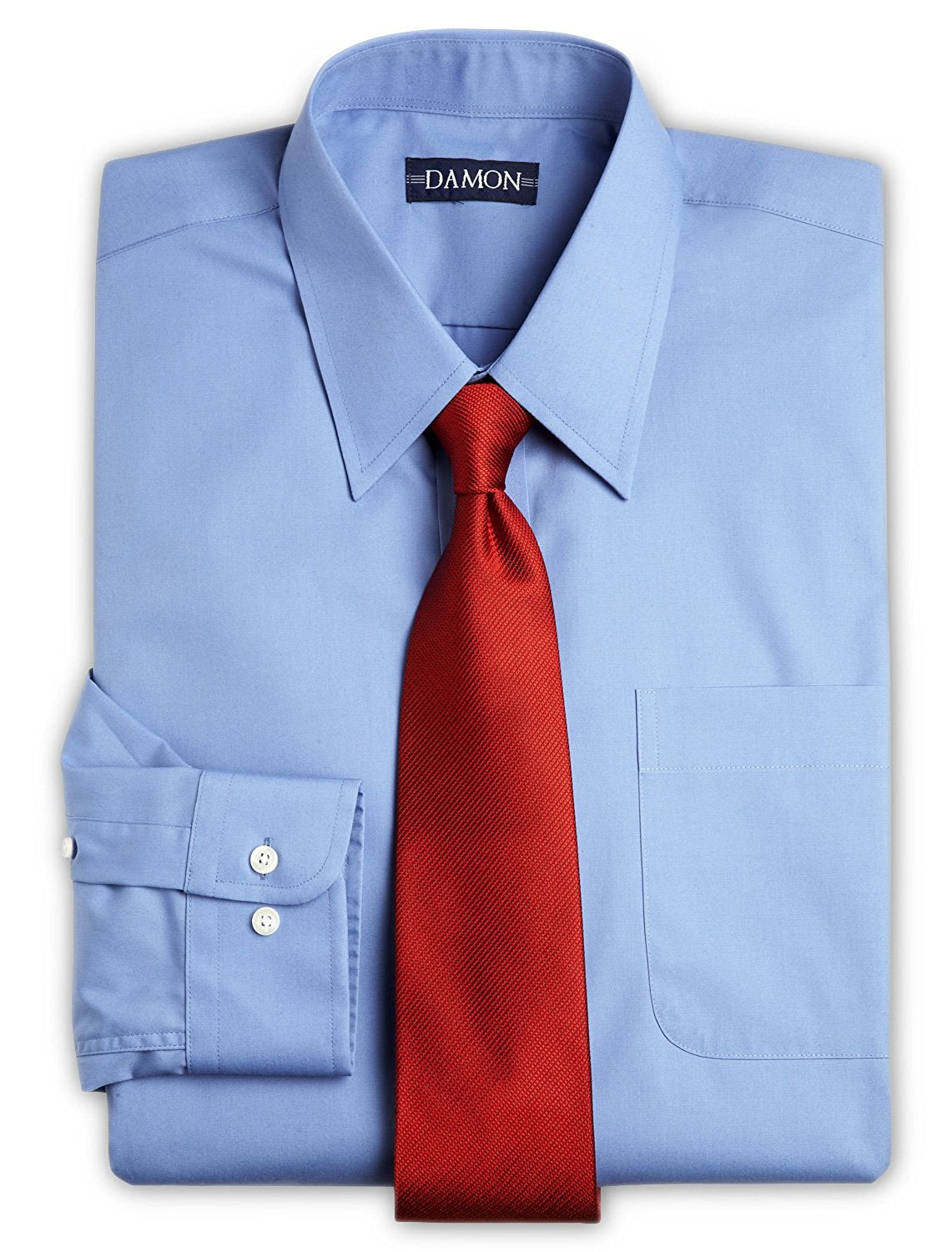 Damon Ultra Poplin Solid Color Long Sleeve Dress Shirt