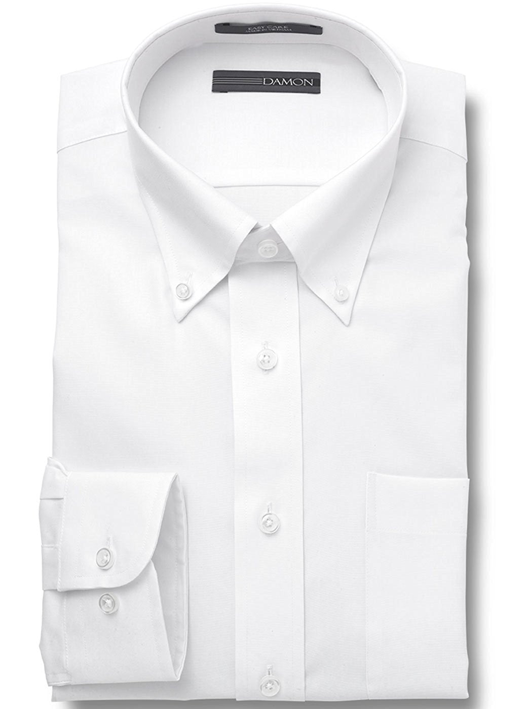 Damon Pinpoint Oxford Solid Color Long Sleeve Dress Shirt