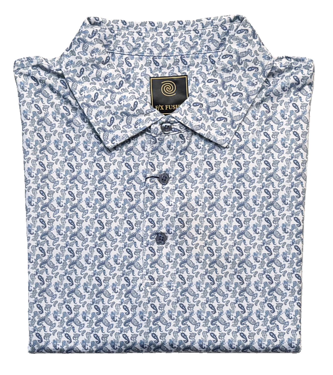 FX Fusion 'Mini Paisley' Printed Short Sleeve Golf Polo Shirt