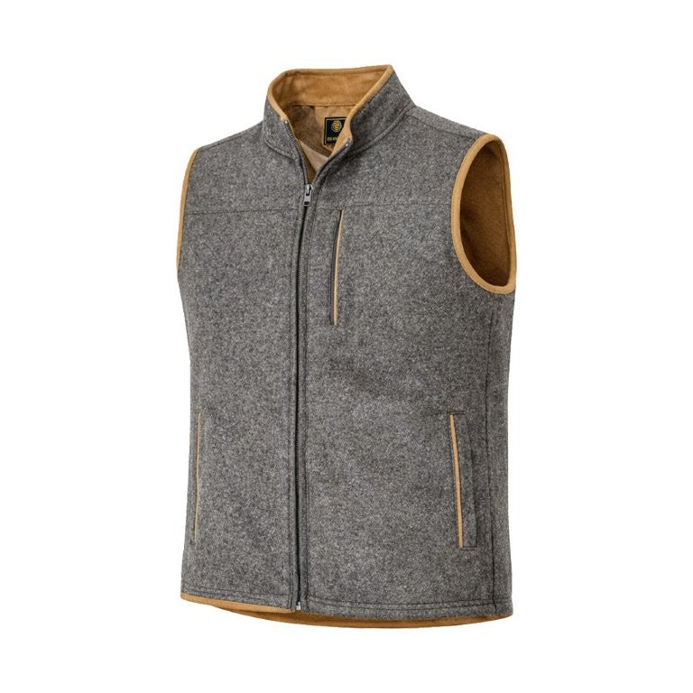 FX Fusion Full Zip Melton Melange Vest with Suedette Trim