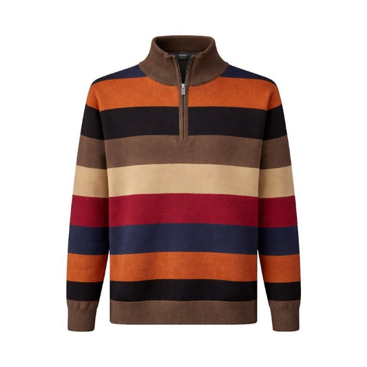 FX Fusion All Over Rugby Stripe 1/4 Zip Sweater