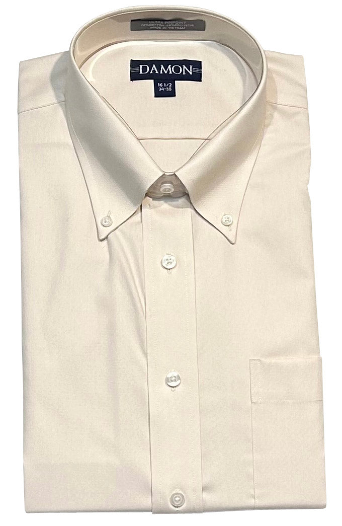 Damon Pinpoint Oxford Solid Color Long Sleeve Dress Shirt