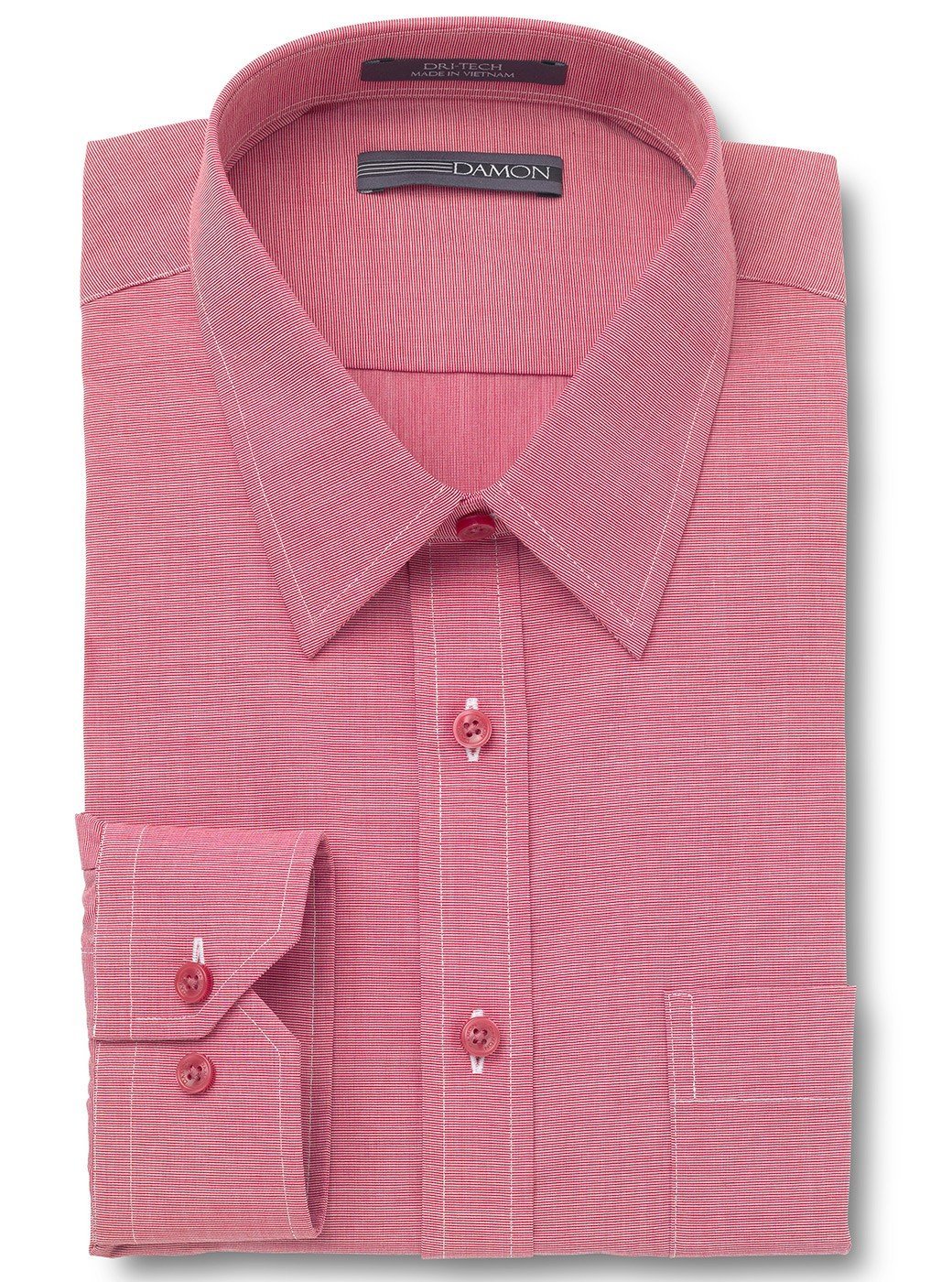Damon End on End Solid Color Long Sleeve Dress Shirt