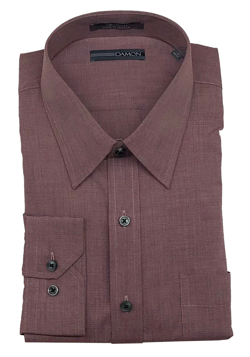 Damon End on End Solid Color Long Sleeve Dress Shirt