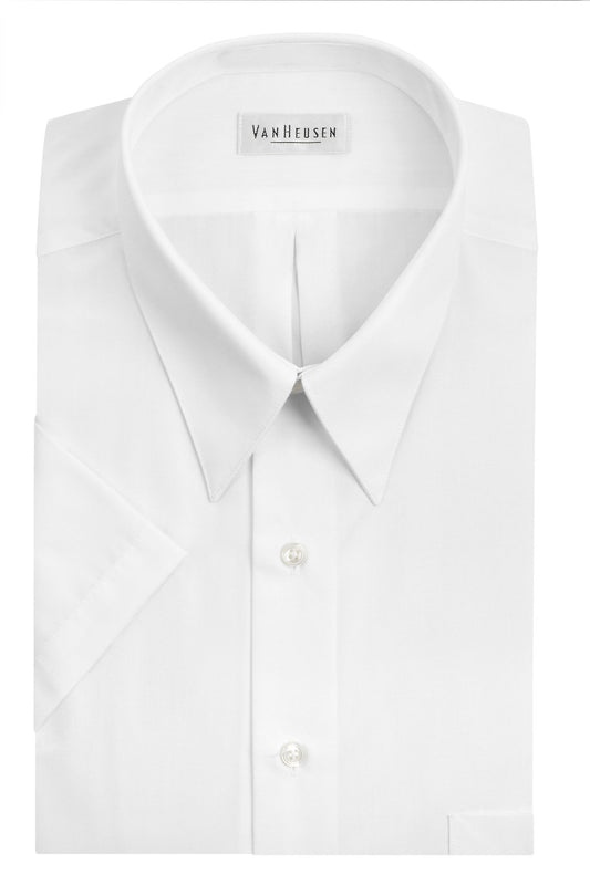 Van Heusen Regular Fit Short Sleeve Poplin Dress Shirt