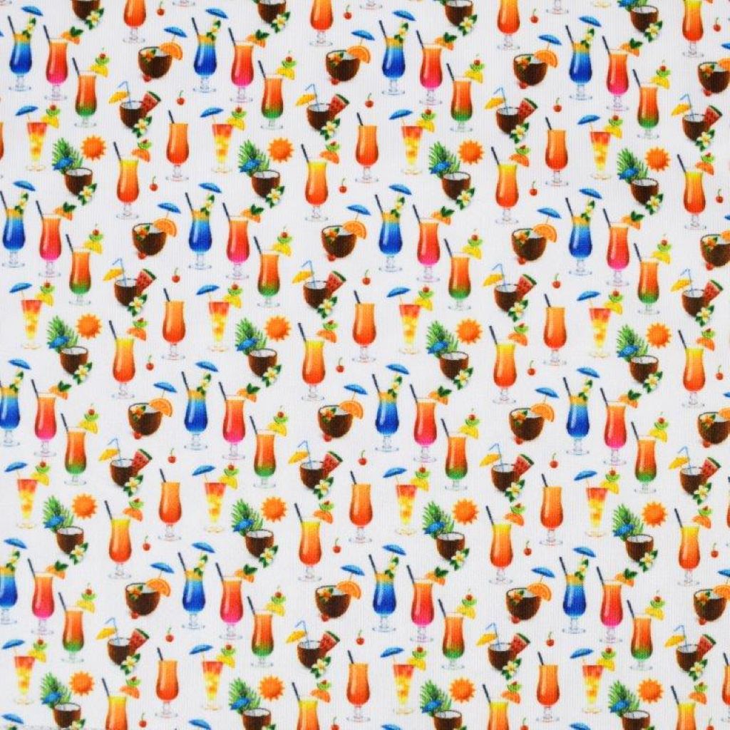 FX Fusion 'Tropical Drinks' Printed Short Sleeve Golf Polo Shirt