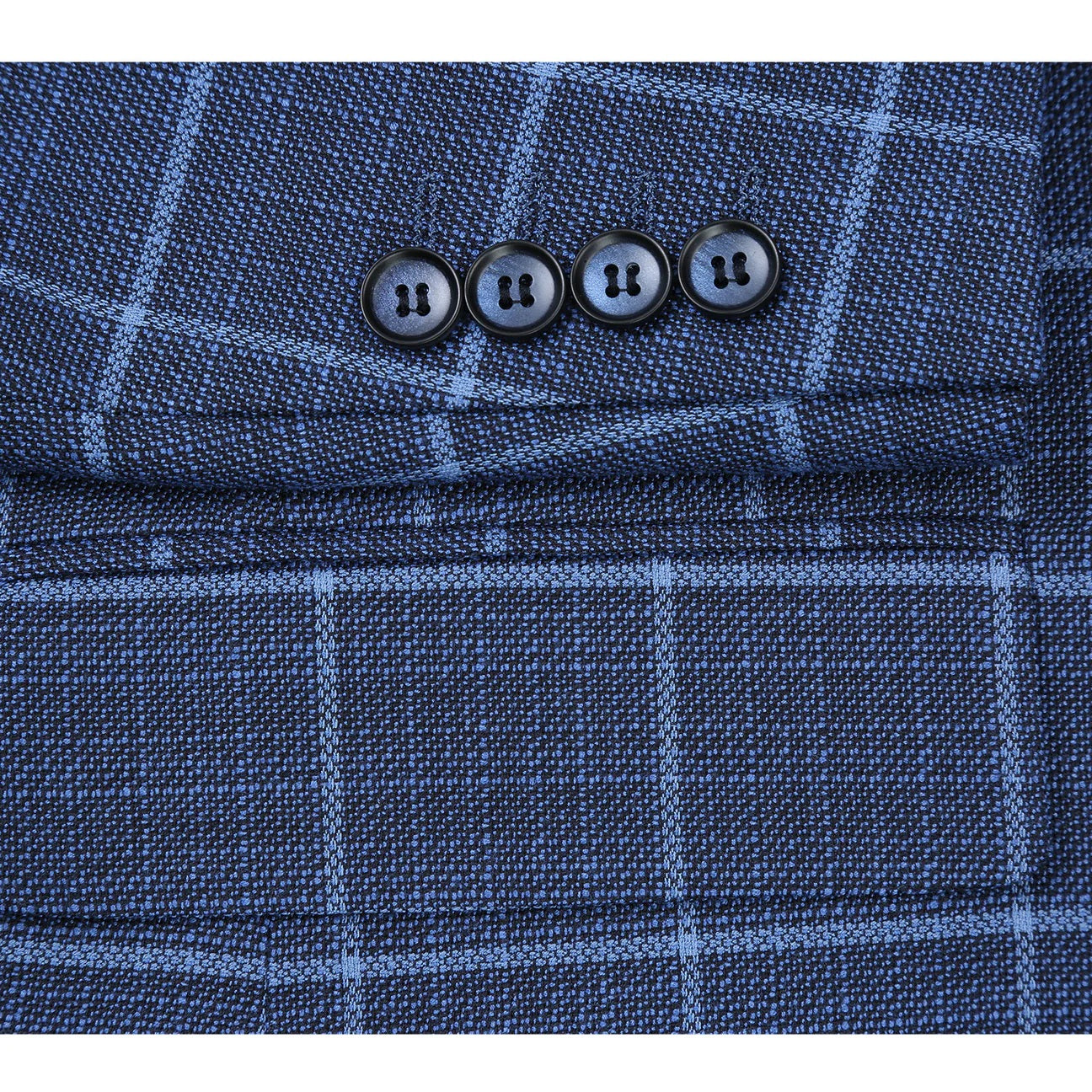 Renoir Blue Windowpane Classic Fit Sport Coat